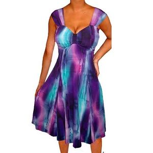 Plus Size Women Purple Empire ALine Cocktail Dress